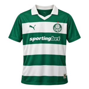 Camisa Palmeiras Listrada Verde e Branca
